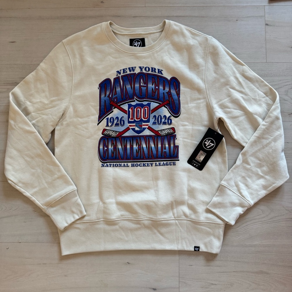 47 Brand New York Rangers Crewneck Sweatshirt size L NWT